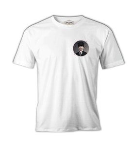 Atatürk - Portre Logo Beyaz Erkek Tshirt
