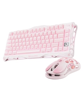 GravaStar Mercury K1+M1 Pro Kablosuz Rgb Işıklı Mekanik Q Gaming Klavye ve Optik Mouse Seti, Pembe