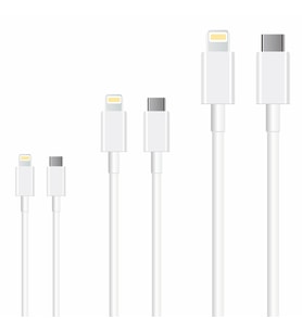 Winex 3A 45W Type-C to Lightning Data ve Hızlı Şarj Kablosu 3’lü Paket 1, 2, 3 Metre Beyaz SX25P