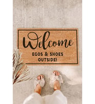 Welcome Egos Shoes Kapı Önü Paspası Koko Paspas Dış Kapı Paspası Kıl Paspas Giriş Paspası