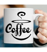 Coffe Tasarımlı Beyaz Kupa