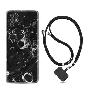INFINIX Note 11 Pro Note 10 Hot 9 Play Kılıf Boyun Askılı Silikon Black Hole Marble 1387