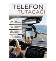 Araç İçi Dikiz Aynası Telefon Tutucu 360° Ayarlanabilir Katlanabilir
