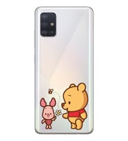 Samsung Galaxy A51 Uyumlu Pooh & Piglet Tasarımlı Şeffaf Telefon Kılıfı