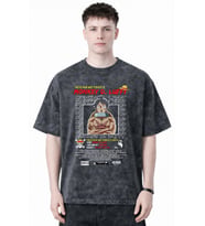 Tasarım Monkey D. Luffy One Piece Anime Baskılı Unisex Oversize Eskitme Yıkamalı Tişört