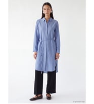 LCW EVERYDAY İndigo Çizgili Oversize Kadın Gömlek Tunik
