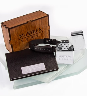 Kişiye Özel Zippo Model Çakmak Kartvizitlik Ve Deri Erkek Bileklik 107014