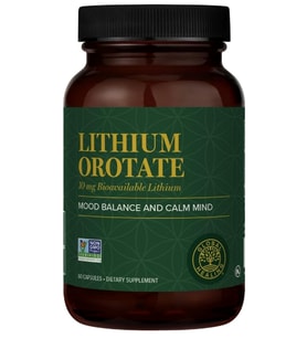Global Healing Center - Lithium Orotate 10mg  (60 Capsules) Abd Menşei (Renksiz)