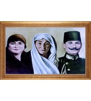 EV İŞYERİ OFİS İÇİN ALTIN ÇERÇEVELİ PASPARTULU TABLO S433
