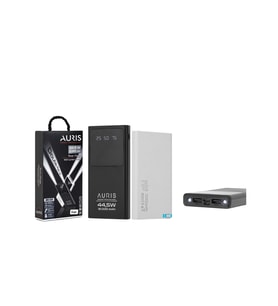 Auris 44.5W 12.000 mAh Powerbank – Hızlı Şarj Destekli Taşınabilir Şarj Cihazı (Siyah)