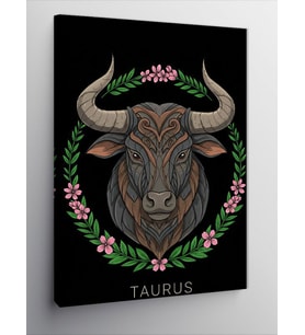 Kanvas Tablo Boğa Burcu Deseni