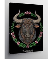 Kanvas Tablo Boğa Burcu Deseni