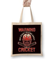 Warning Cricket Player Cricketer Bat Ball Game Pitch Bez Çanta Uzun Saplı