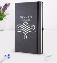 BK Gift Kişiye Özel İsimli Siyah Termo Deri Defter 16x24cm Model 24