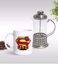 BK Gift Kişiye Özel Süper Baba Tasarımlı Kupa & French Press Seti-1 (Model 1)