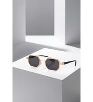 Polo Air Uv400 Korumalı Metal Çerçeve Plastik Sap Unisex Güneş Gözlük Gold Siyah Renk PLG-2102C4 (Siyah-Altın)
