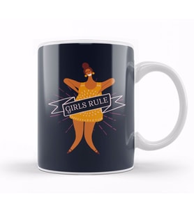 Girl Power Girls Rule Banner Kupa Bardak Porselen