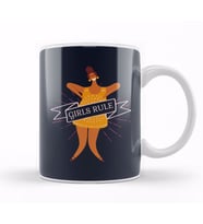 Girl Power Girls Rule Banner Kupa Bardak Porselen