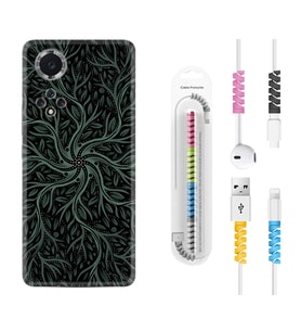 Huawei Nova Y70 Y90 Nova 9 SE  Kılıf Kablo Koruma Spiral Silikon Sarmaşıklar 1675