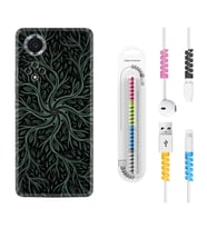 Huawei Nova Y70 Y90 Nova 9 SE  Kılıf Kablo Koruma Spiral Silikon Sarmaşıklar 1675