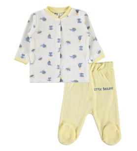 Civil Baby Little Sailors Nakışlı 1-9 Ay Pijama Takımı - Ekru