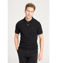 Erkek Regular Fit Polo T-shirt Siyah