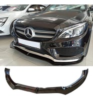 Mercedes W205 Ön Tampon Altı Lip Plastik Kulaklı Parlak Siyah