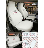 Toyota Logolu Oto Koltuk Kılıfı Ön Arka Set – Penye Likralı Universal Koltuk Koruyucu Servis Kılıfı