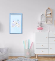 BK Home Sevimli Fil Tasarımlı Dekoratif Mavi Ahşap Çerçeveli Çocuk Odası Tablo-2