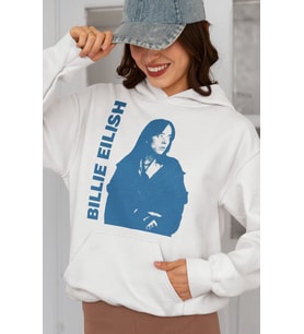 Billie Eilish Baskılı Unisex Oversize Şarkıcı Hoodie