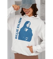 Billie Eilish Baskılı Unisex Oversize Şarkıcı Hoodie