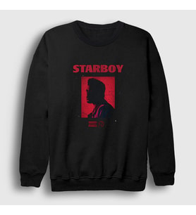 Presmono Unisex Siyah Starboy The Weeknd Sweatshirt