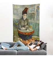 Vincent van Gogh - Kafede - Le Tambourin'deki Agostina Segatori Duvar Örtüsü-7458