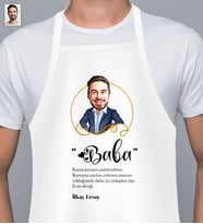 Kişiye Özel Babalar Günü Hediyesi Karikatürlü Mutfak Önlüğü