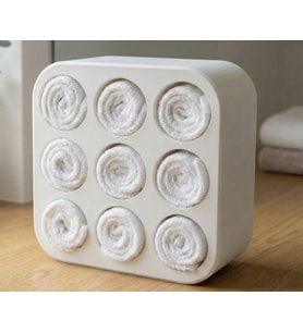 Modern 9 Bölmeli Havlu Düzenleyici  Estetik Banyo Organizer Seti