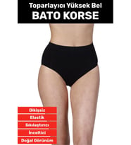 Özel Üretim İz Göstermez Yüksek Bel Sıkılaştırıcı İnceltici Vücut Toparlayıcı Dikişsiz Bato Korse (Siyah)