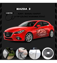 Mazda 3 Oto Araç Kapı Koruma Fitili 5metre Parlak Siyah Renk