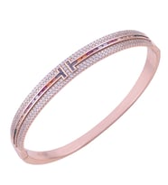 925 Ayar Renkli Taşlı Gümüş Kelepçeli Bileklik ZRK 2200 20.1 Gr Rose Gold