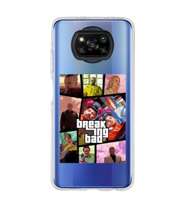 Poco X3 Pro / X3 NFC Uyumlu Breaking Bad Gta Tasarımlı Şeffaf Telefon Kılıfı