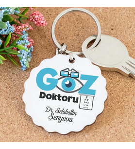Kişiye Özel Göz Doktoru Papatya Anahtarlık