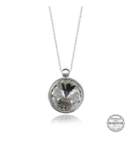 Crystal Taşlı  Çerçeveli 925 Ayar Gümüş Kolye