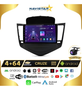 Chevrolet Cruze 4GB + 64GB Kablosuz Carplay 2008-2015 Android 13 Navigasyon Multimedya Sistemi