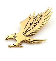 Kartal Yırtıcı Kuş Eagle Sarı Paslanmaz Çelik Broş Rozet RZ327