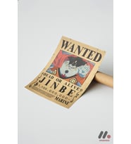 One Piece Jinbe Wanted Poster, Çerçevesiz Yüksek Kalite Duvar Afişi - Anime Severlere