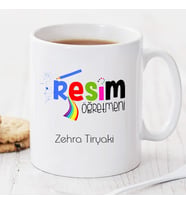 Resim Öğretmeni Kişiye Özel Kupa HB489A (Beyaz - Beyaz)