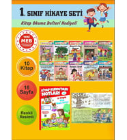1.Sınıflar İçin Okumayı Sevdiren 10 lu Hikaye Seti 6 (Kitap Okuma Defteri Hediyeli)