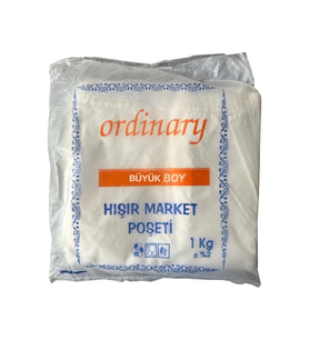 Ordinary Beyaz Market Poşeti Torbası - Hışır Atlet Poşet - Büyük Boy - 30 x 60 Cm. - 1 Kg.