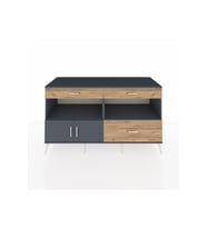 Kronos Konsol 2 Raflı 3 Çekmeceli 2 Kapaklı 176x59x99 Antrasit-Antrasit/Çam