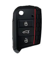Space Silikon Anahtar Kabı- Volkswagen/Golf7 Siyah-Kırmızı çizgili / SYPD53
