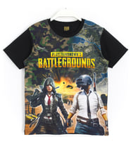 Pubg Dijital Baskılı Erkek Çocuk T-Shirt 6 - 13 Yaş Siyah